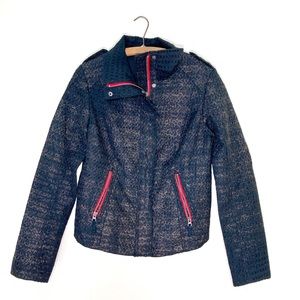 We The Free Leopard Print Moto Jacket Size 10